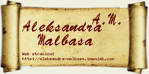 Aleksandra Malbaša vizit kartica